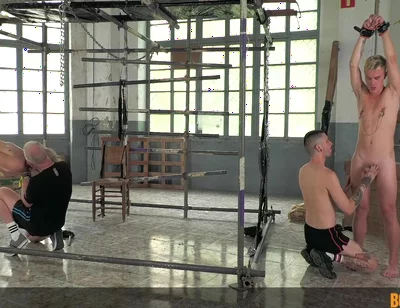 Dom Stepdaddy Uses Two Twinks : Master Kane Bounds And Torments Two Blonds - Sebastian Kane, Jan Blatnik And Mitch Schif