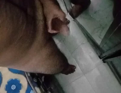 Oiling my big dick in the bedroom and masturbating Infront of mirror