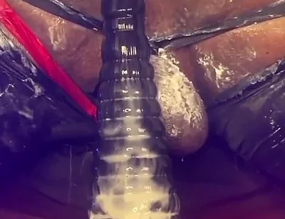 Femboy Bottom Dipsodeep Creams Butthole with Large Dildo - Anal Training