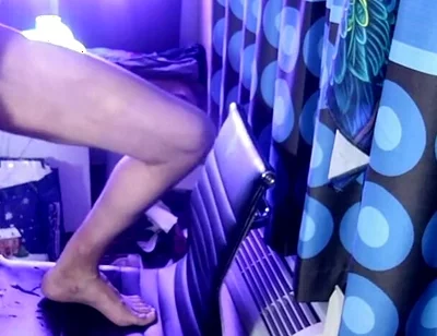 Jerking off Standing in Black Lit Room Bust Twice