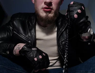Alpha in Leather Spits, Feeds Domination.
