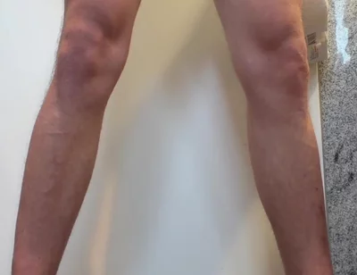 Young Cock Dripping on the Bathroom Tiles in the Morning