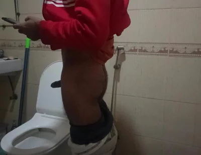 Desi in Bathroom