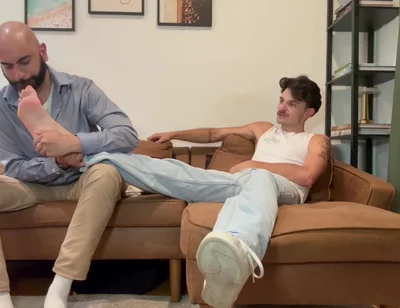 Licking master stinky feet cuming