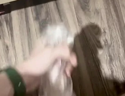 Horny Twink Needed a Release. Big Cumshot, Fucking a Flashlight, Intensive Masturbation. POV 4K Full HD
