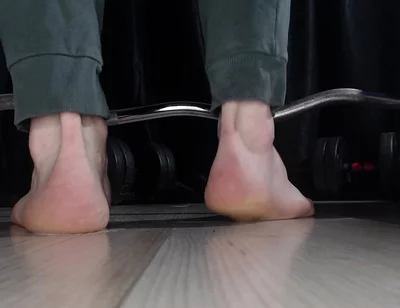 Weightlifting Exercise and My Foot Landed in Sperm.(at the End I Stepped in Drool)