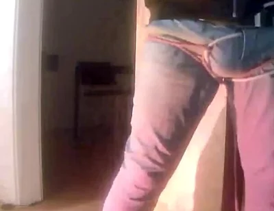Pee Desperation: Tied up Guy Tries to Withstand While His Cock and Balls Are Played with. He Gets a Boner and Finally Wets Himself