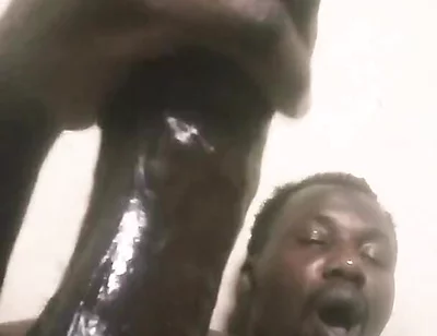 Oiled up Stroking My BBC Cumming Hard