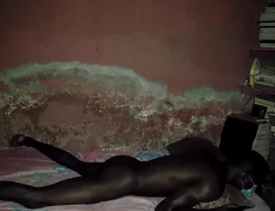 The Dark View of African Black Guy's Masturbation