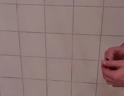 Daddy Jerks off in Shower. Soapy, Uncut, Voyeur Cam