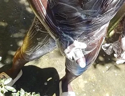 Mature Hard Black Dick Gets Real Shower