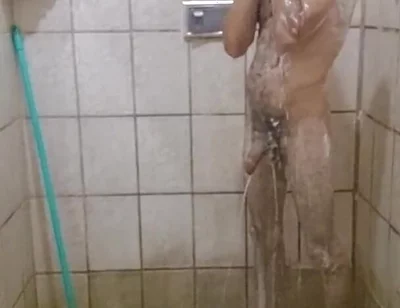 Me Taking a Shower with a Hard-on and Jerking off Until I Cum