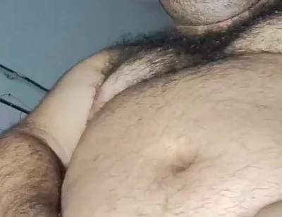 Fat Man Eating and Burping