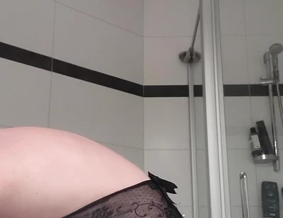 Straight Boy in Black Sexy Lingerie