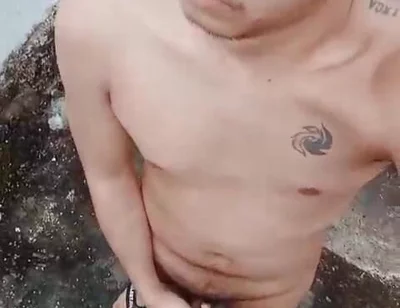 Waiting for Stepdaddy Outdoor! Pinoy Twink Naked Hard Cock, Masturbationa Nd Cumshot