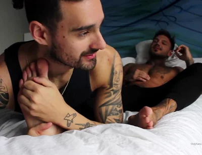 Feet licking tattoo boys