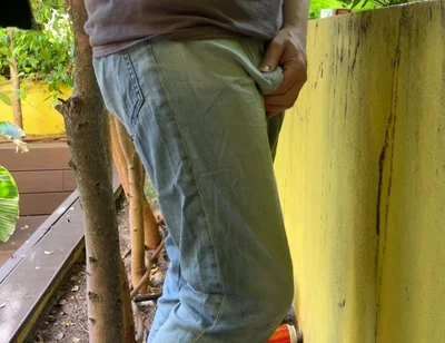 Guy Is Desperate to Pee and Tries to Hide From His Friend but Wets His Pants