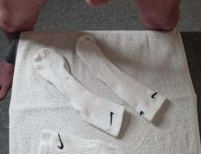 Ordered: 2x Pairs of Used Cum Soaked White Nike Socks