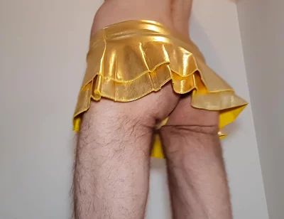 Golden Miniskirt -couldn't Wait- Try on