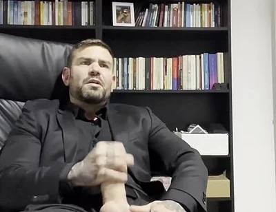 Handsome Guy Masturbates in Suit