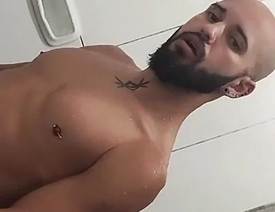Trucker Jerking off Twink in the Shower