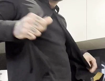 In the Kitchen of Handsome Muscular