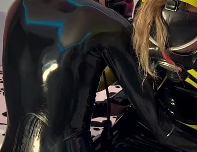 Two Latex Puppies: Shiny Suits, Intimate Touch & Passionate Switch Play
