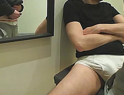 Amateur Boy Pees a Few Drops on His Flatmate's White Briefs