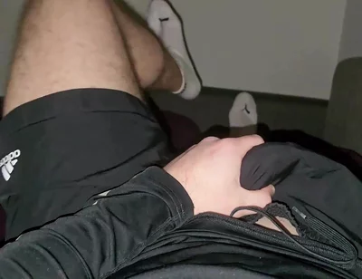 Sock Belly Jerk off! Hot Stepdaddy Shoots & Loads White Socks - Follow on X Phantomgentx