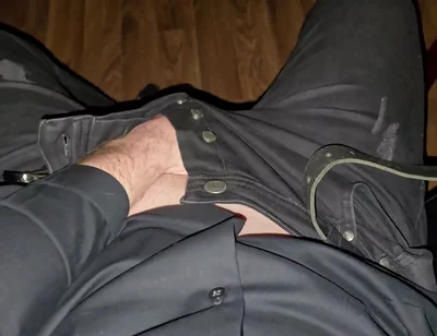 After Work Jerk off - Handsome Stud Unzips Thick Cock & Jerks Hard