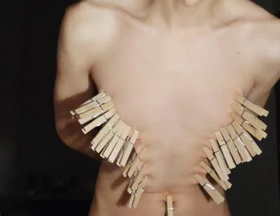 Masturbating with Clothespins