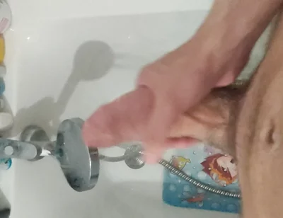 Jerking off a Big, Thick Cock in the Shower