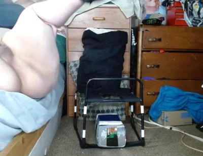 Fat Cross Dresser Bouncing Its Tits While Taking a Dildo in Asshole