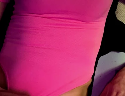 Cdmichelle Wearing Pink Bodysuit with Hard Nipples Cumming on Leg