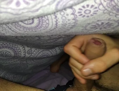 Boy Moaning and Jerking Good Wet Cock, in the Morning Under the Sheets! Better a Blowjob, Will You G