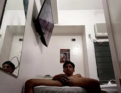 Filipino Twink Jerks His Throbbing Cock in Hotel 2
