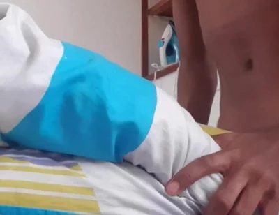 I Get Creative and Masturbate My Cock with Pillows and with My Hands Until I Have a Sweet and Juicy Cumshot