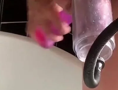 Dildo Stretching in the Bath