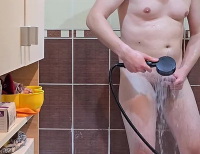 Showing My Ass, Playing with My Cock After Cumming & Taking a Shower