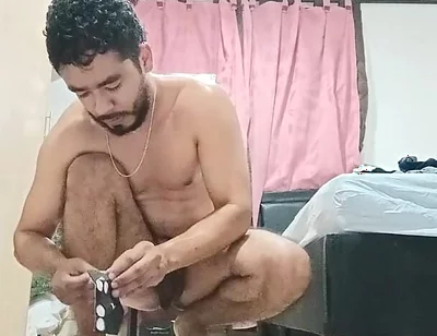 Man Exercising, Sweating and Masturbating