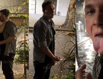 Risky Extreme Couple Jerk off Outdoor Under the Rain (very Romantic)