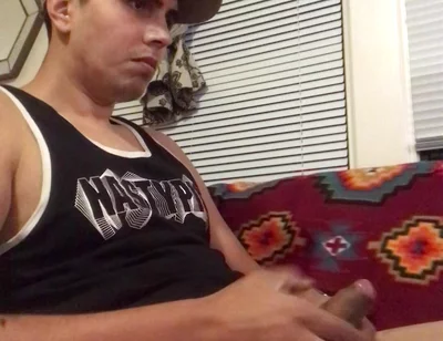 Solo Hot Gay Twink in Black Tank Cumshot
