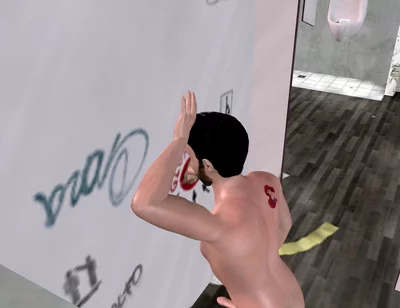 Animated 3D Gay Porn - Handsome Man Sucking Dick Through Glory Hole in Men's Toilet