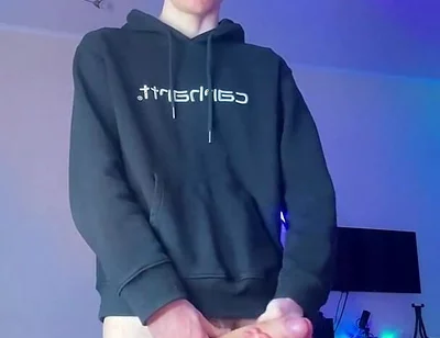 Skinny Boy Holding Back a Huge Cumshot Until It Hurts