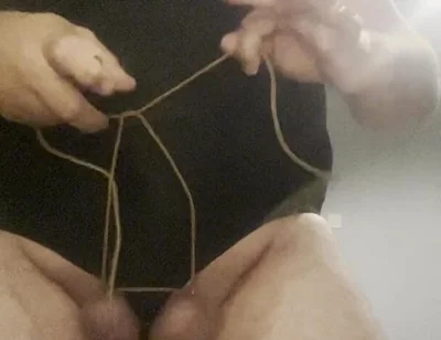 Cock and Ball Bondage with Crossdress and More Bondage