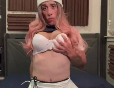 Cute CD with Pink Hair Shaking Ass