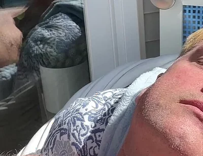 Hunk Stepdaddy Bear Naked Sunbathing in the Veranda 1