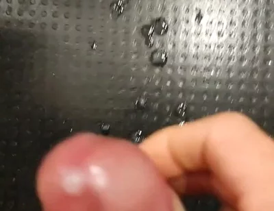 Moaning as I Squirt My White, and Thick Cum All Over the Floor with My Thick, Shaved, Cock