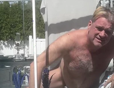 Hunk Stepdaddy Bear Naked Sunbathing in the Veranda 4