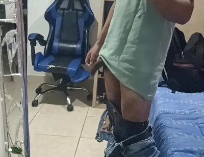 Dick Out of Pants and Urinating at Work